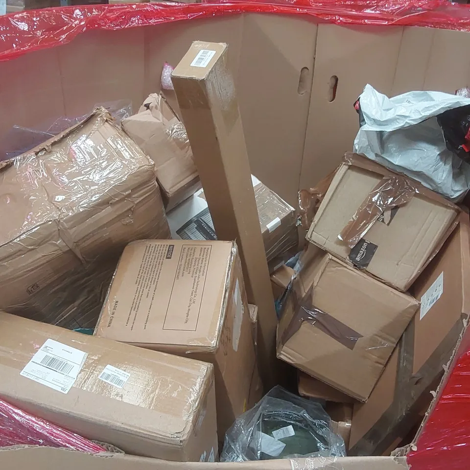 PALLET CONTAINING A VERY LARGE QUANTITY OF ASSORTED ITEMS INCLUDING: TOWER AIR COOLER, ARTIFICIAL OLIVE TREE, SAND AND WATER ENGINEERING GAME, ELHO PLANTER ECT