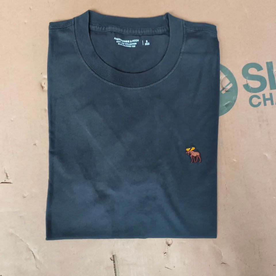ABERCROMBIE & FITCH SLIM POLISHED SHORT SLEEVE T-SHIRT IN BLACK SIZE SMALL