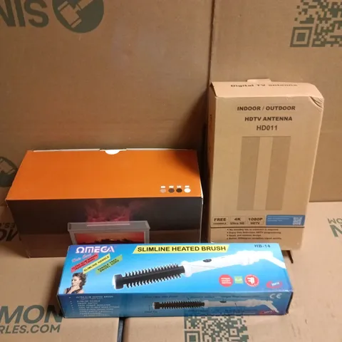 APPROXIMATELY 10 ASSORTED ELECTRICAL ITEMS TO INCLUDE HEATED BRUSH, TV ANTENNA, DIFFUSER ETC