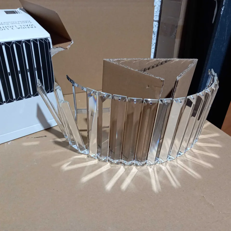 BOXED JOHN LEWIS POLISHED CHROME FREIDA 2 LIGHT WALL LIGHT