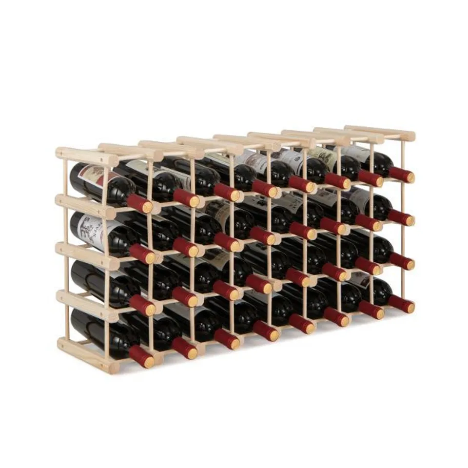 BOXED COSTWAY 36 BOTTLE WOODEN WINE RACK 5 TIER STACKABLE STORAGE SHELVES DISPLAY KITCHEN