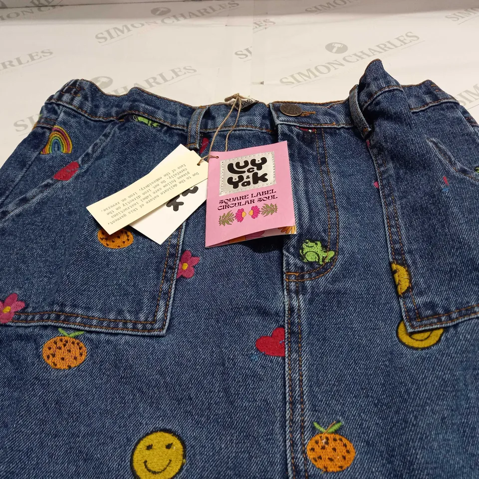 LUCY YAK BLAIR CHRISSY DENIM SKIRT IN BLUE - SIZE 12