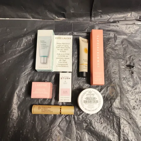 LOT OF 7 ASSORTED COSMETIC PRODUCTS TO INCLUDE - ESTEE LAUDER DAY WEAR MOISTURISER - SOL DE JANEIRO BRAZILIAN BUM BUM CREAM - SUMMER FRIDAYS LIP BUTTER BALM - ETC