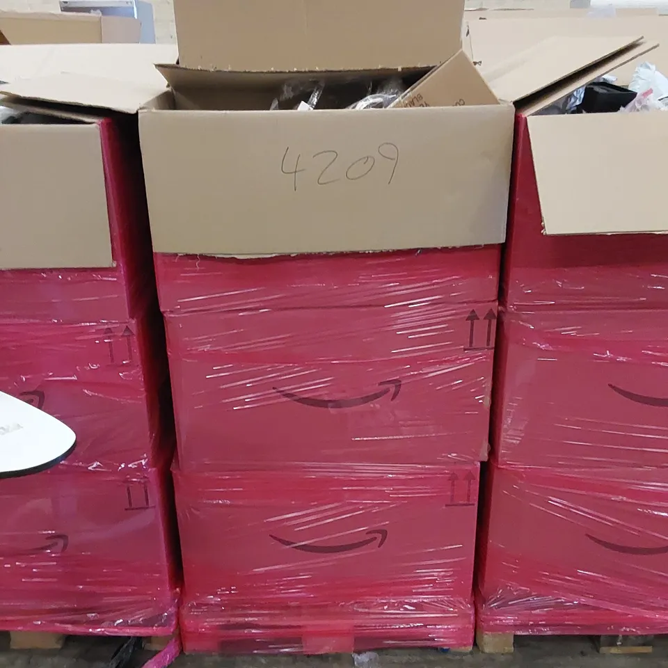 PALLET OF ASSORTED HOUSEHOLD ITEMS AND CONSUMER PRODUCTS. INCLUDES FACE MASKS, CRAFT ITEMS, COOKIE CUTTERS ETC  