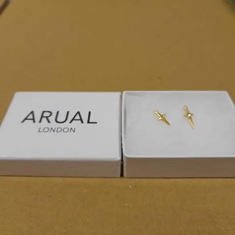 ARUAL LONDON GOLD EFFECT DAGGER STUD EARRINGS