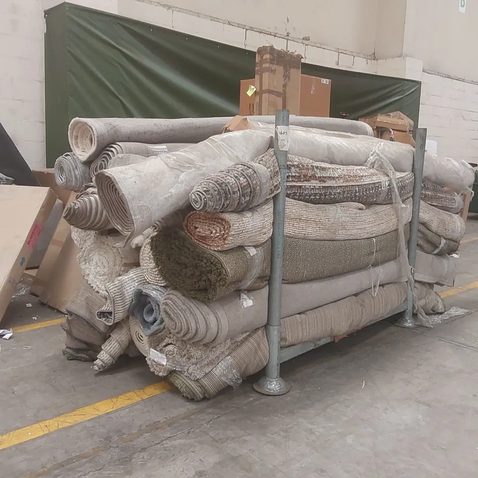 STILLAGE CONTAINING APPROXIMATELY 22x ASSORTED DESIGNER RUGS // STILLAGE NOT INCLUDED