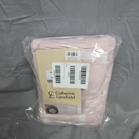 CATHERINE LANSFIELD BRUSHED POLKA DOT DOUBLE DUVET SET – PINK