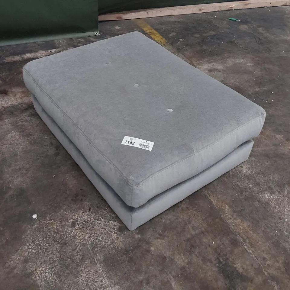 QUALITY BRITISH DESIGNER LOUNGE Co. FOOTSTOOL GREY PLUSH FABRIC 
