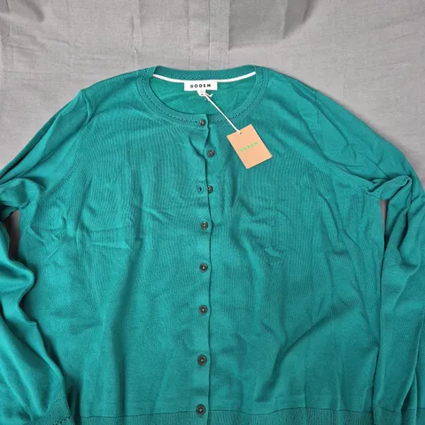 BODEN CATRIONA COTTON CARDIGAN IN GREEN - XL