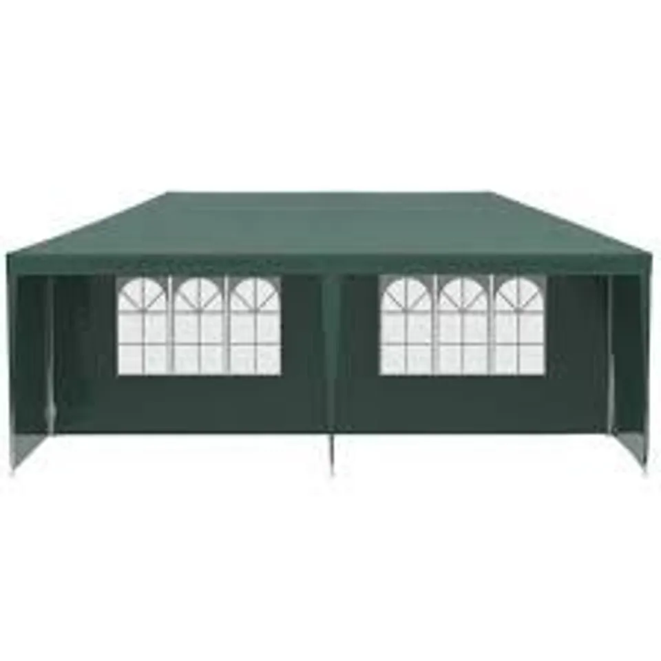 BOXED OUTSUNNY 6X3 M PARTY TENT GAZEBO - GREEN (1 BOX)