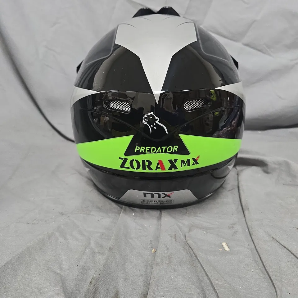 ZORAX MX Predator motocross helmet – neon green and black