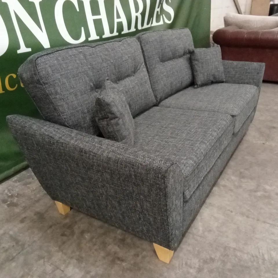 HALSTOW 3 SEATER FABRIC SOFA - CHARCOAL RRP £899