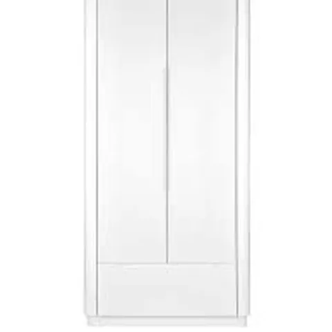 BOXED GLEAM 2-DOOR 1-DRAWER WARDROBE, WHITE (3 BOXES)