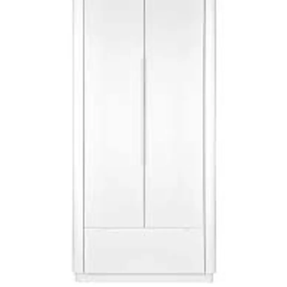 BOXED GLEAM 2-DOOR 1-DRAWER WARDROBE, WHITE (3 BOXES)