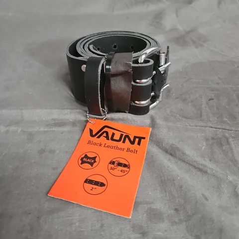 VAUNT LEATHER BELT IN BLACK SIZE 30-45"