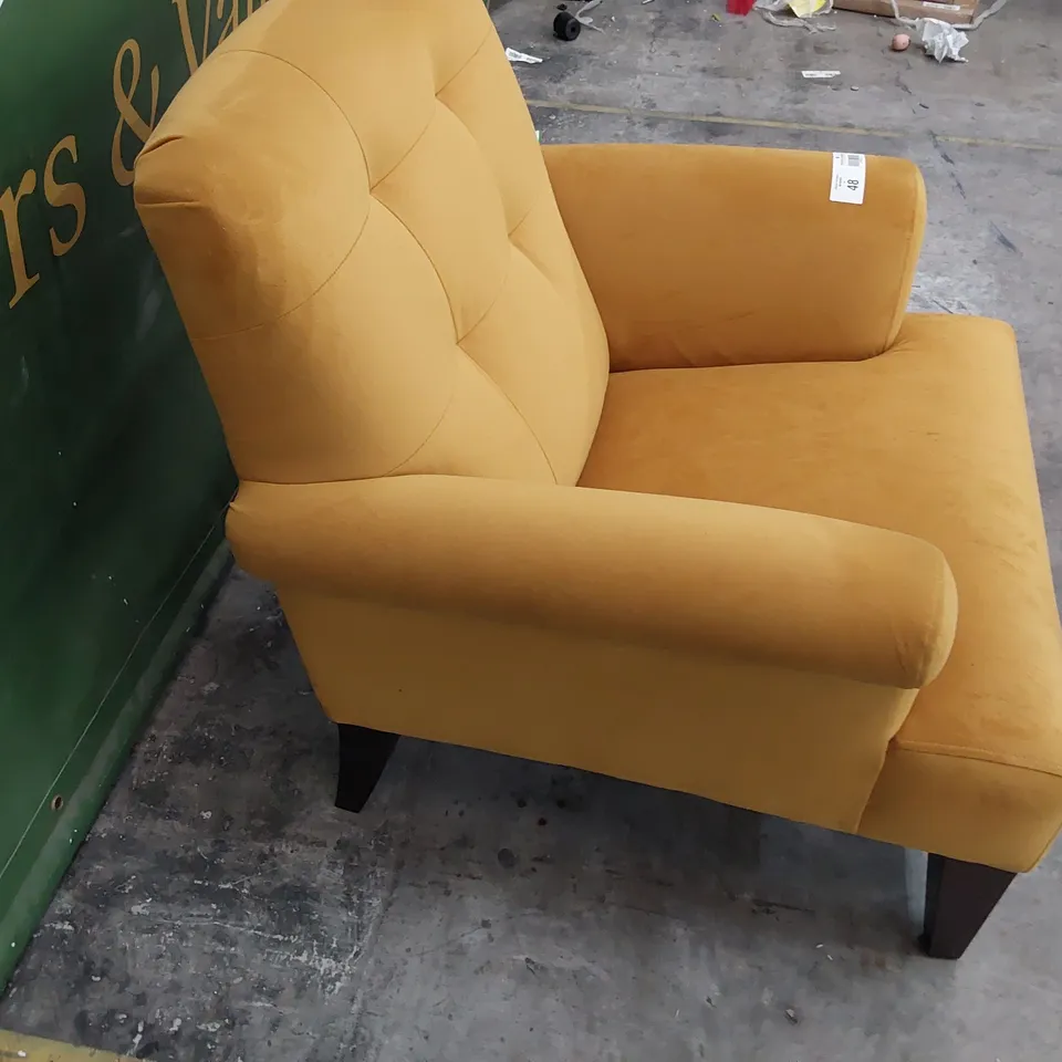 QUALITY BRITISH MADE LOUNGE Co EASY CHAIR GOLD FABRIC