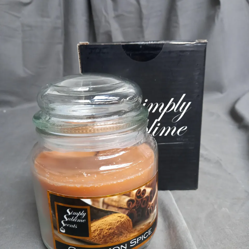 BOXED SIMPLY SUBLIME SCENTS - CINNAMON SPICE SCENTED CANDLE 