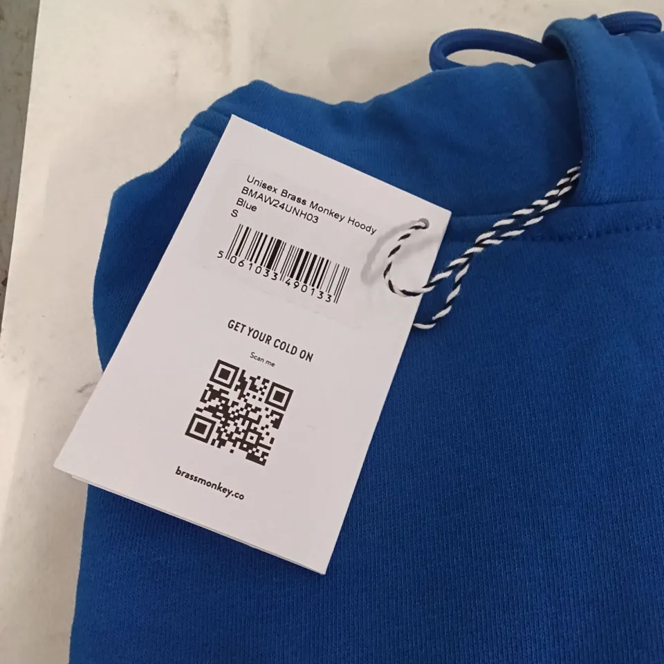 BOX OF BRASS MONKEY HOODIES - BLUE SIZE SMALL APPROXIMATELY 4