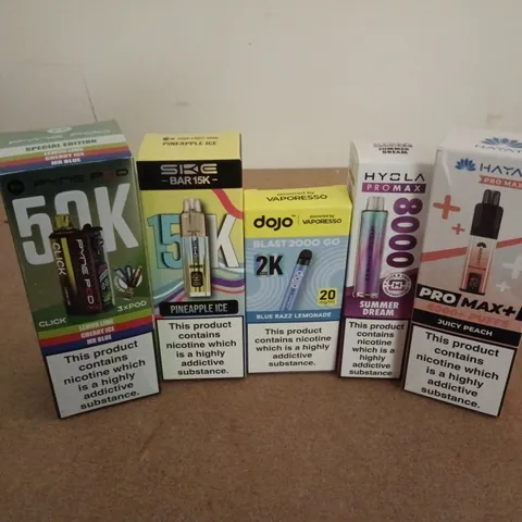 APPROXIMATELY 20 ASSORTED E-CIGARETTE PRODUCTS TO INCLUDE BRANDS SUCH AS PYNE POD, SIKE, DOJO, ETC - COLLECTION ONLY