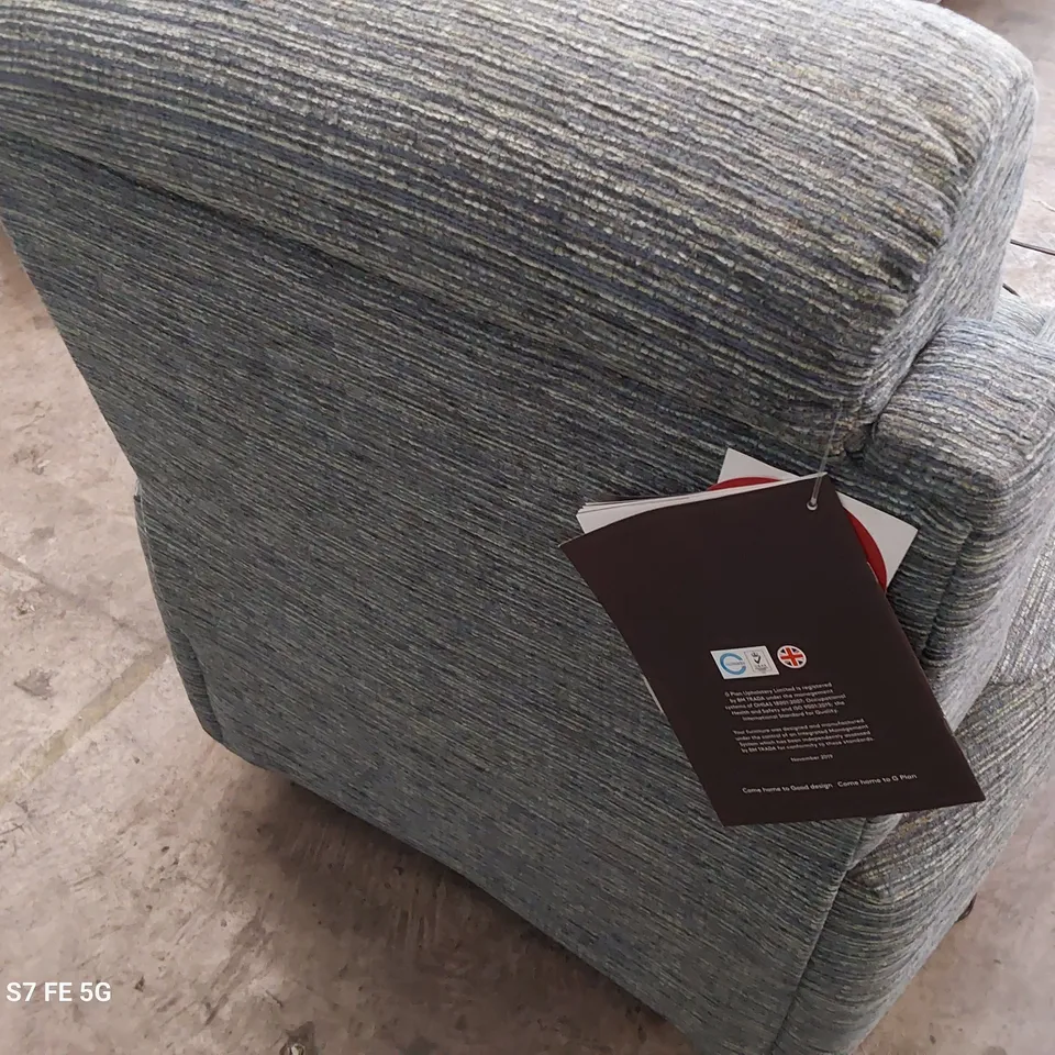 QUALITY BRITISH DESIGNER G PLAN HAMILTON POWER RECLINING EASY CHAIR WAFFLE MARINE FABRIC 