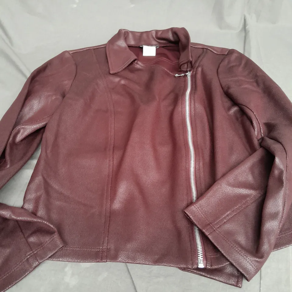 KIM&CO MAROON ZIP UP JACKET - XS