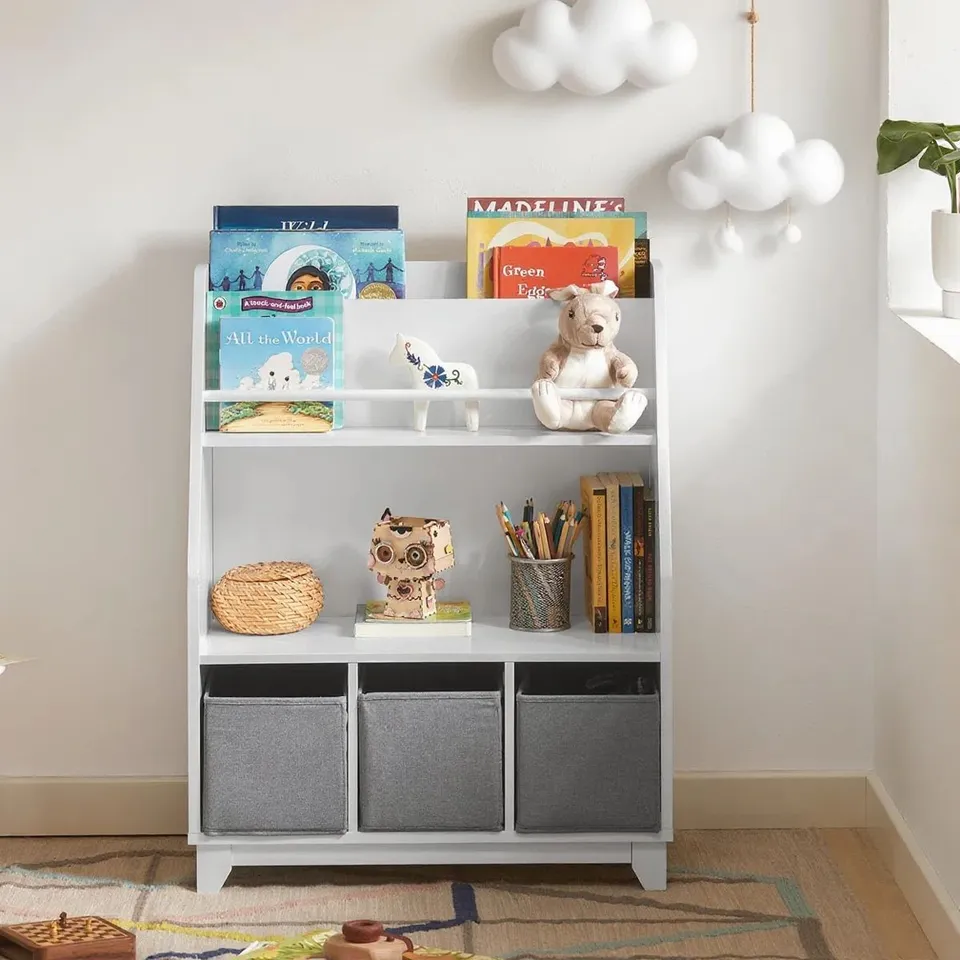 BOXED FLORY 63CM W TOY STORAGE - WHITE