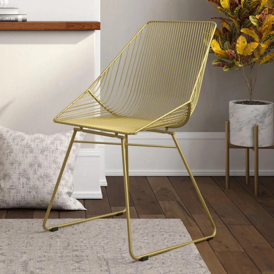 BOXED DINING CHAIR ELLIS GOLD ACCENT CHAIR