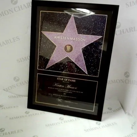 PERSONALISED STAR FRAME PICTURED