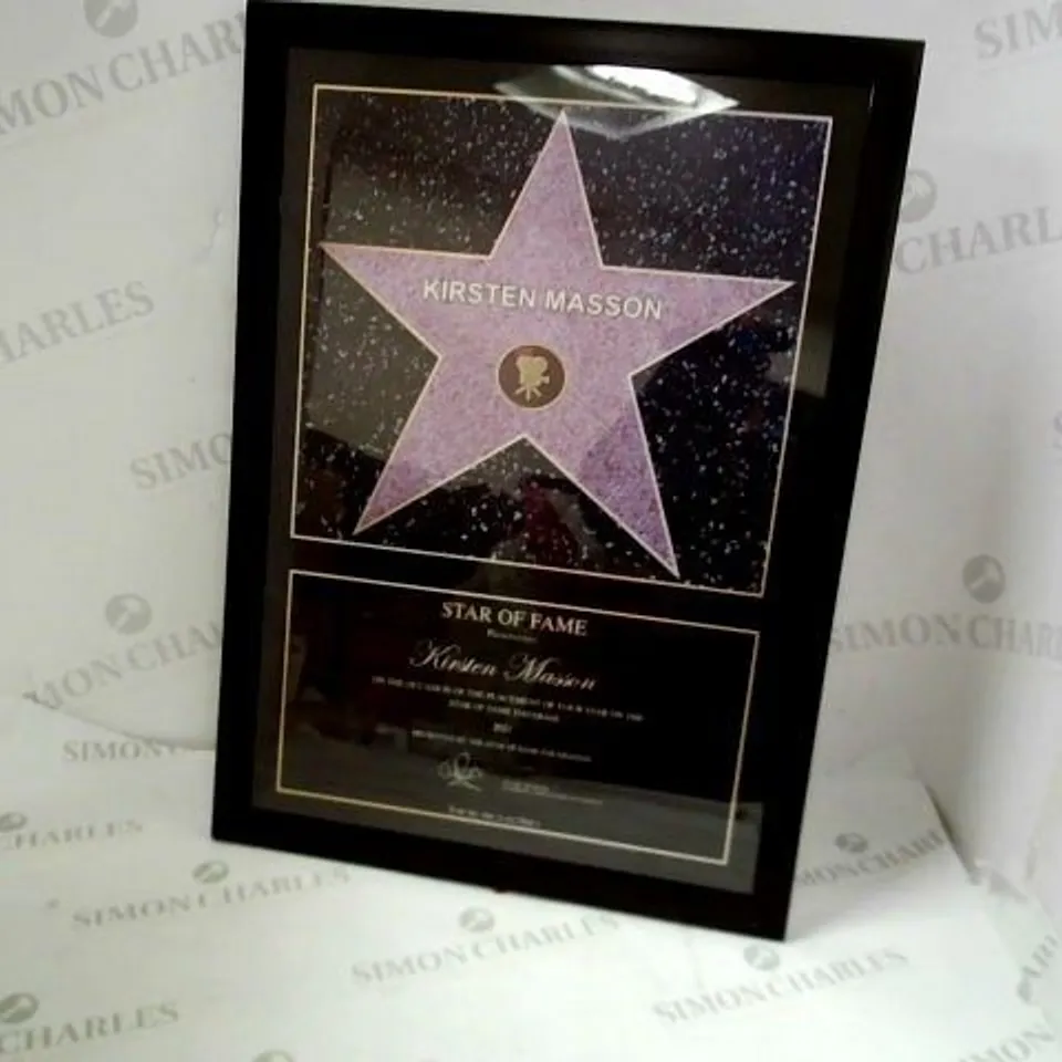 PERSONALISED STAR FRAME PICTURED RRP £39.99