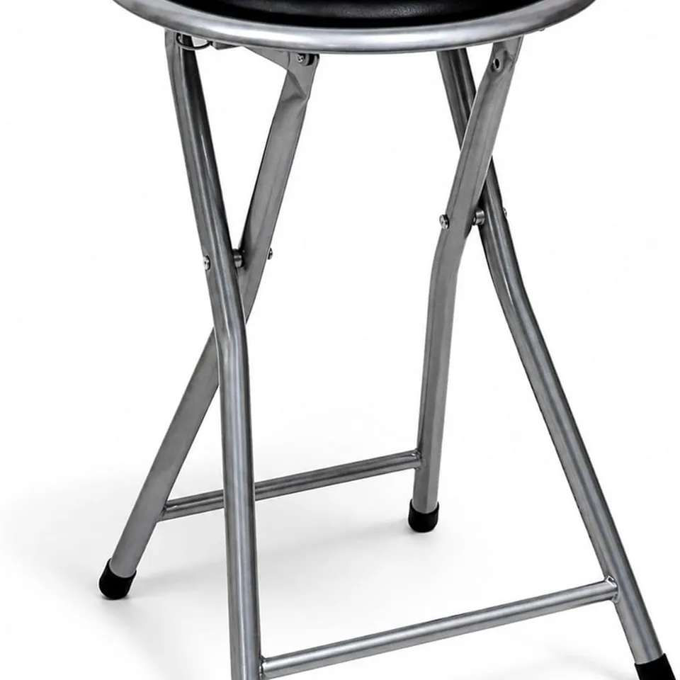 BOXED 3730 BLACK PADDED FOLDING BREAKFAST KITCHEN BAR STOOL SEAT