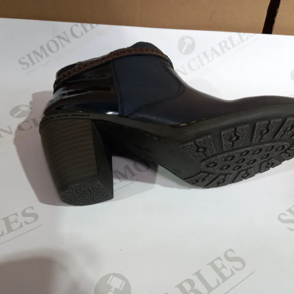 RIEKER TASSLE NAVY ANKLE BOOTS - SIZE UK 6