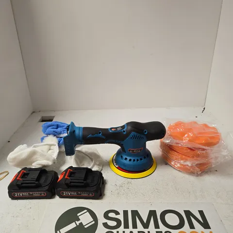 TQOQT CORDLESS POLISHING MACHINE β 21V, 150MM PAD, WITH TWO BATTERIES