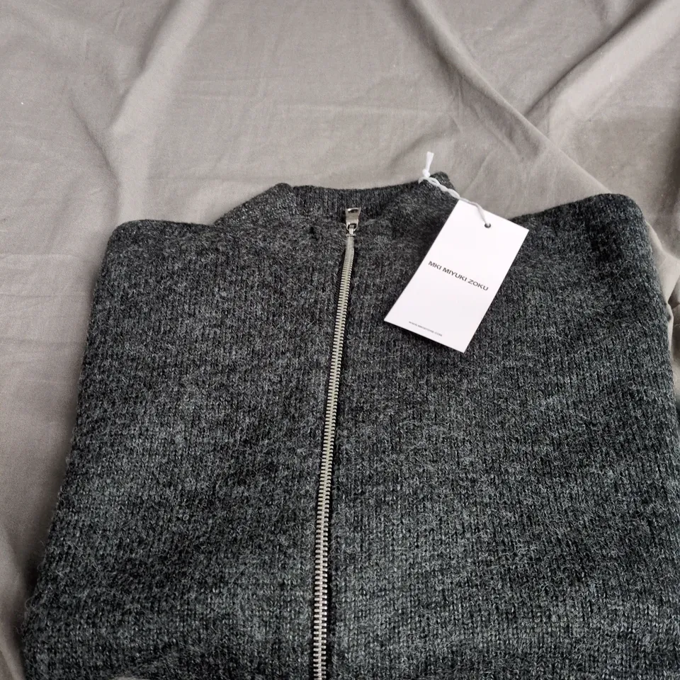 MKI MIYUKI ZOKU KNIT ZIP CARDIGAN – GREY SIZE M