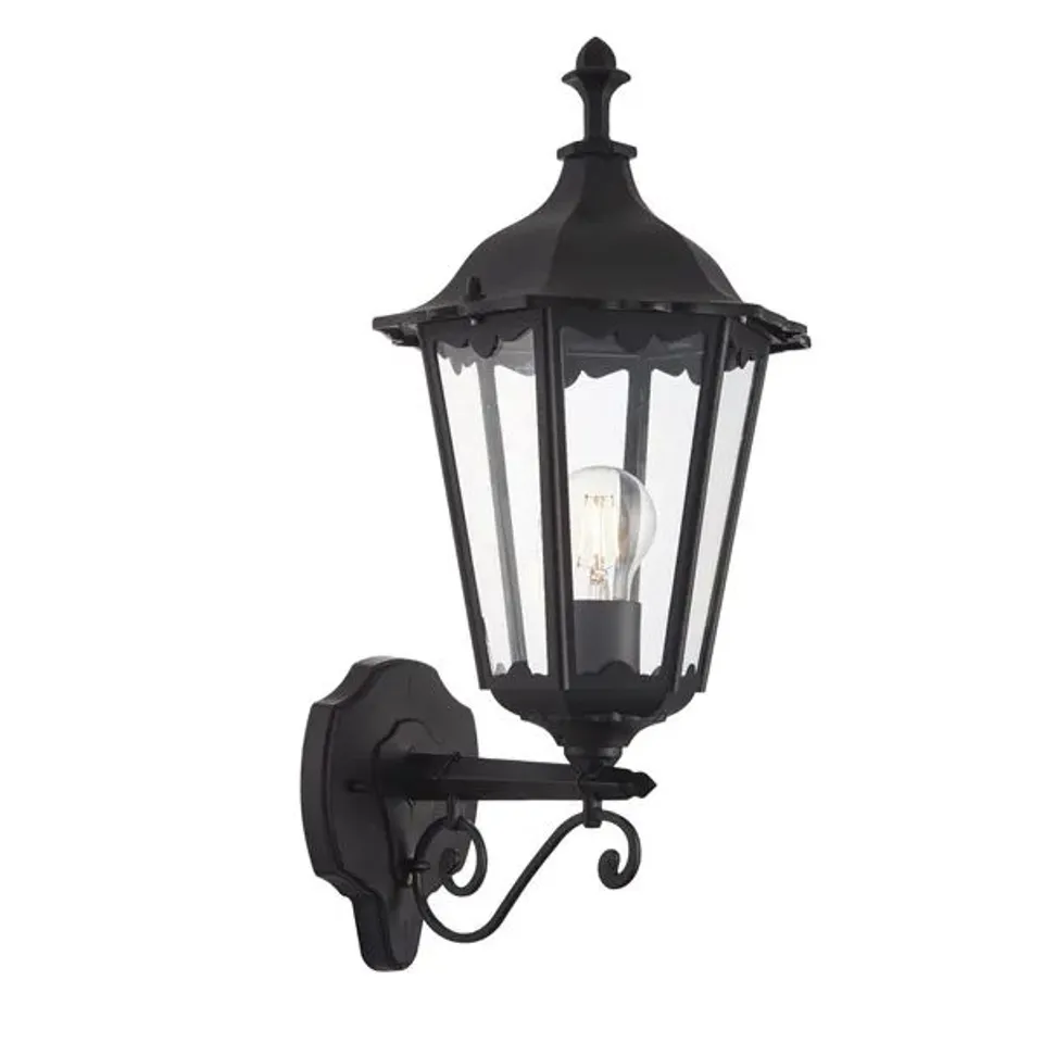 BOXED ENDON LIGHTING BURFORD BLACK 270MM OUTDOOR WALL LANTERN