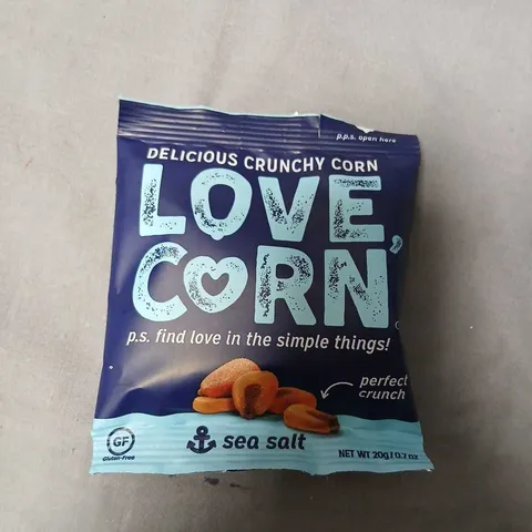 LARGE QUANTITY OF LOVE CORN SEA SALT CRUNCHY CORN SNACK, 20G (GF)