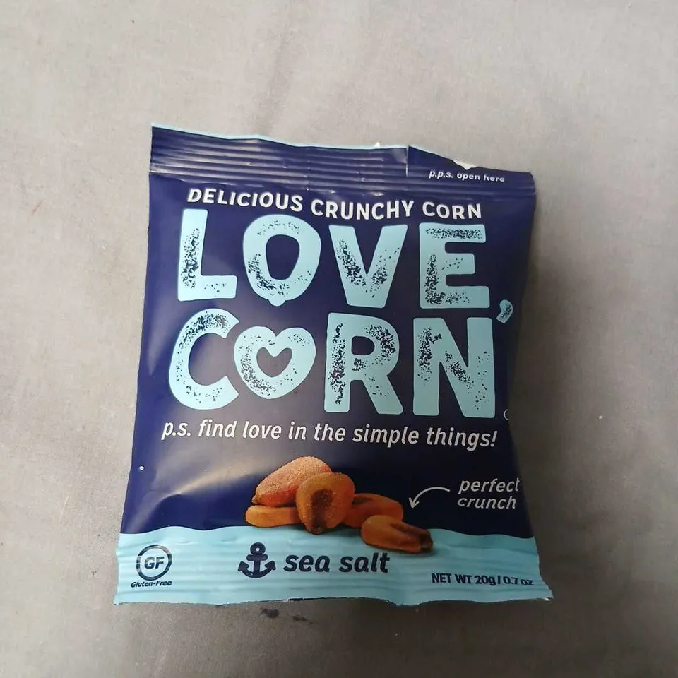 LARGE QUANTITY OF LOVE CORN SEA SALT CRUNCHY CORN SNACK, 20G (GF)