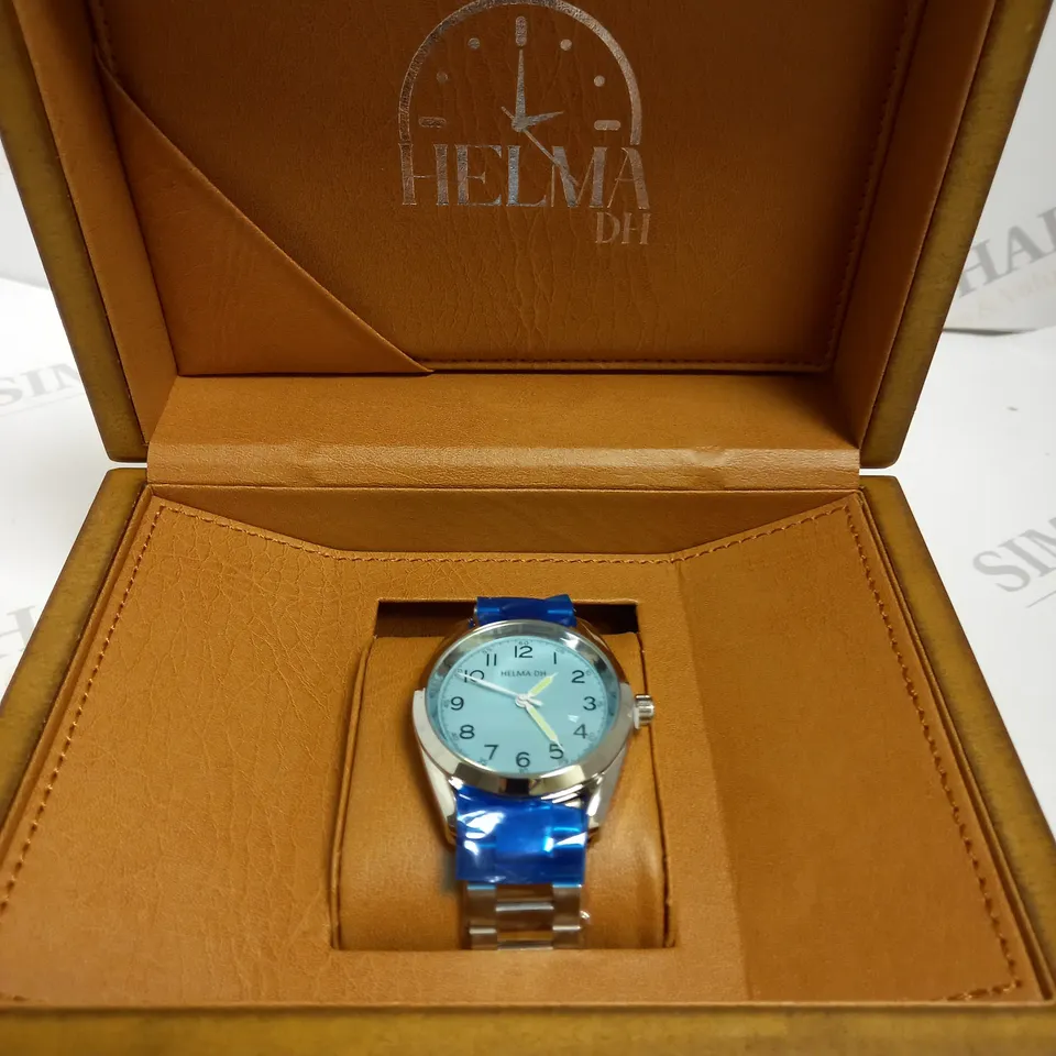 MENS HELMHA DH WATCH –  STAINLESS STEEL STRAP – 3ATM WATER RESISTANT – LUXURY GIFT BOX INCLUDED.