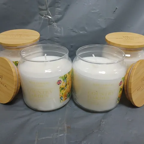 SET OF 4 WAX LYRICAL COUNTRY GARDEN FRAGRANCED CANDLES