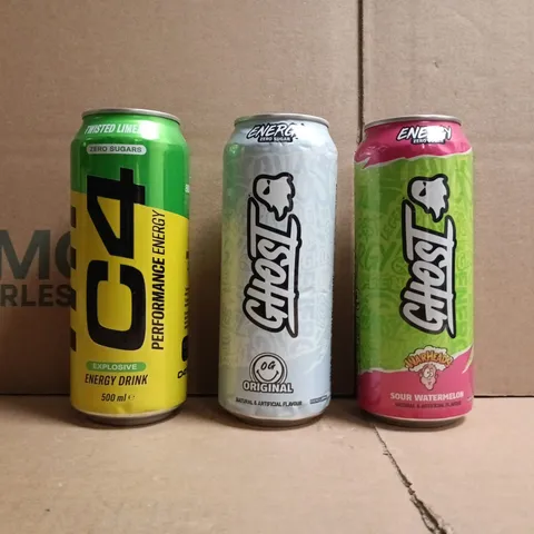 APPROXIMATELY 10 ASSORTED FOOD AND DRINK ITEMS TO INCLUDE GHOST, C4, ETC