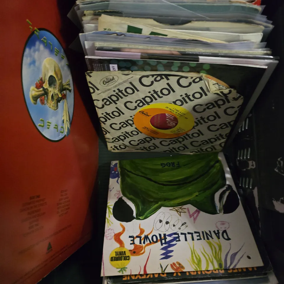 BOX OF APPROXIMATELY 9 ASSORTED VINYL'S TO INCLUDE - THE ALARM , ALOK & KYLIE ETC