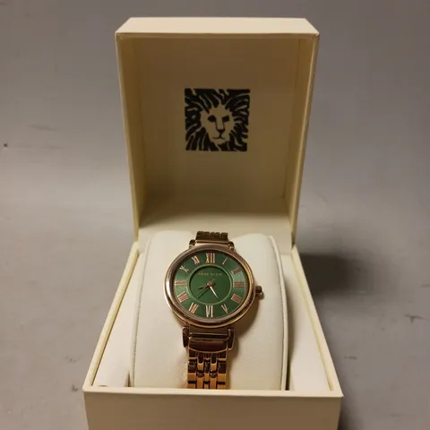 BOXED ANNE KLEIN ROSE GOLD BAND GREEN DIAL WOMEN'S WATCH