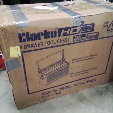 CLARKE HD PLUS 9-DRAWER TOOL CHEST – RED