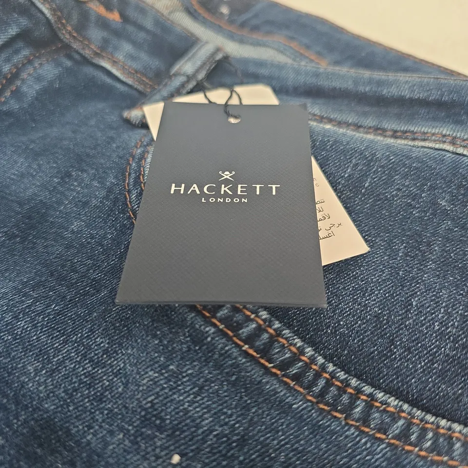 HACKETT LONDON VINTAGE WASH DENIM JEANS – MEN'S, UK 34R, DENIM BLUE