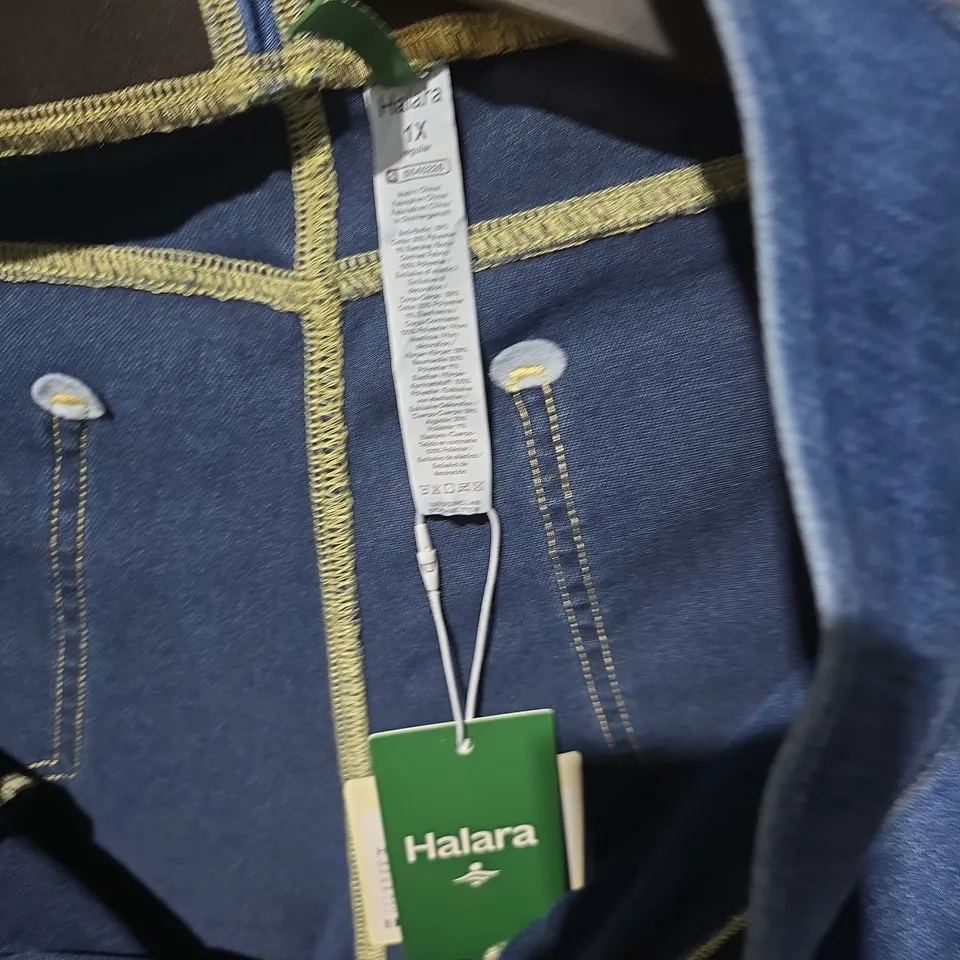 HALARA DENIM HOODED JACKET – BLUE SIZE 1 X REGULAR .