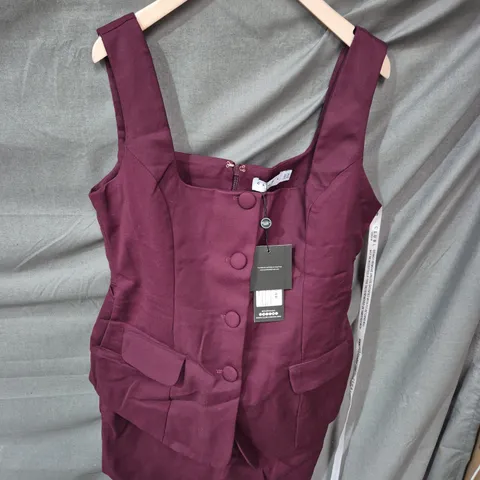 CLUB L LONDON MACI PORT TAILORED SQUARE-NECK MINI DRESS β UK 16