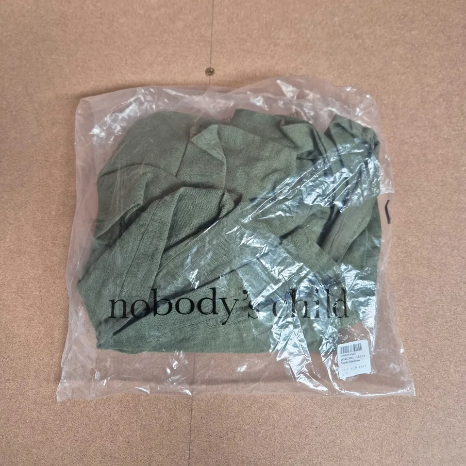 BAGGED NOBODYS CHILD EMELIA MINI DRESS IN GREEN - UK 6