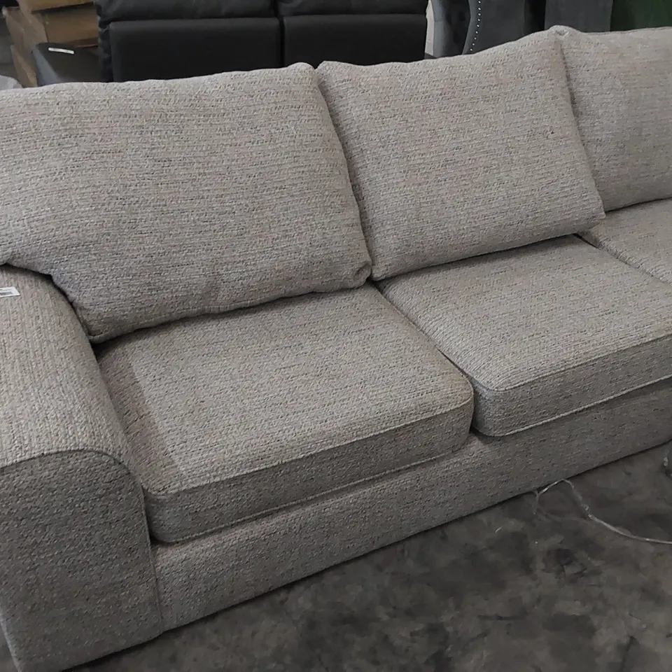 DESIGNER CORNER COUCH IN NATURAL WOVEN FABRIC 