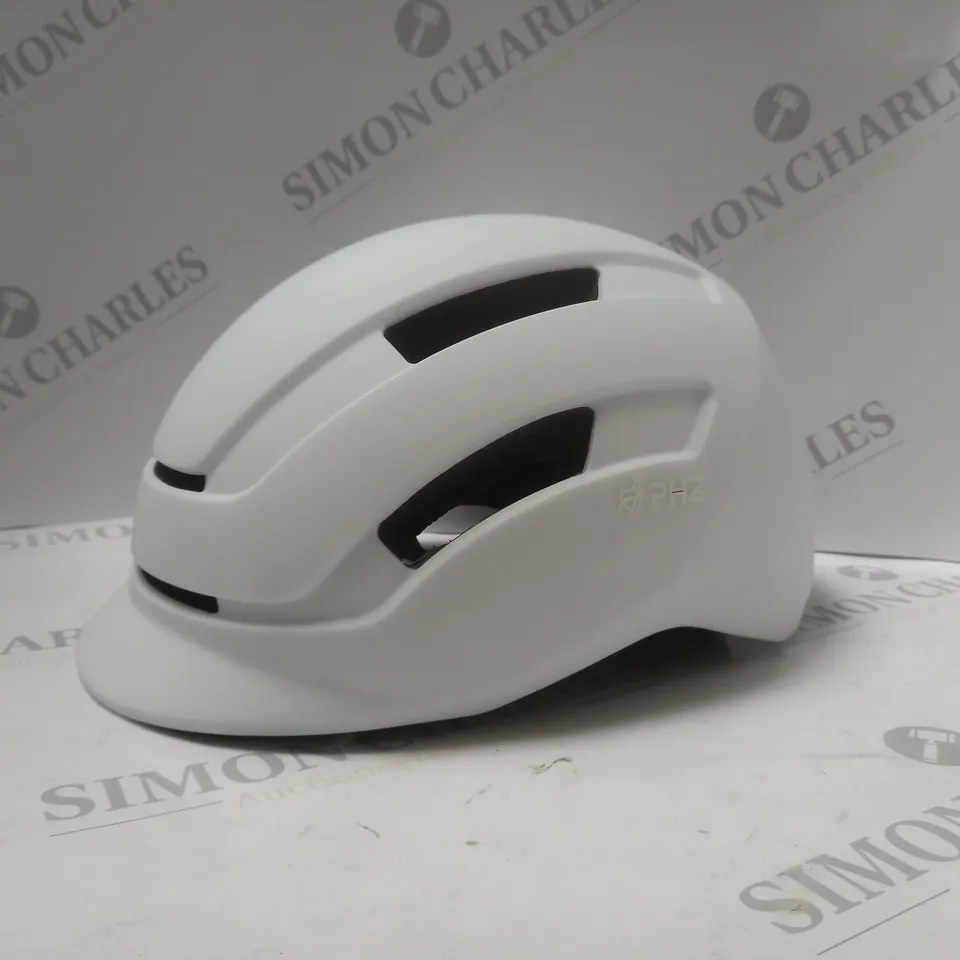PHZ WHITE BIKE HELMET WITH REAR LIGHT