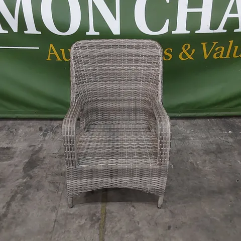 DESIGNER GREY RATTAN GARDEN CHAIR 