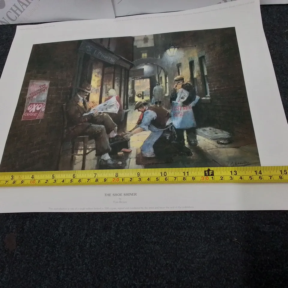PRINT OF 'THE SHOE SHINER' BY TOM BROWN 102/500